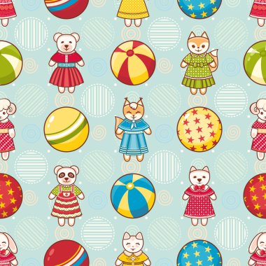 Çocuk seamless modeli. Vektör çizim. 