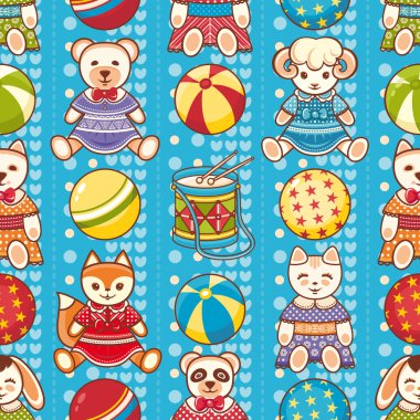 Çocuk seamless modeli. Vektör çizim. 