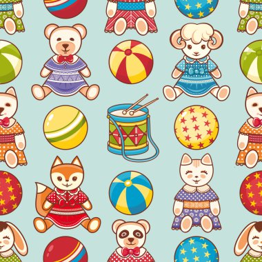 Çocuk seamless modeli. Vektör çizim. 