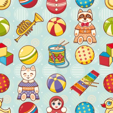 Çocuk seamless modeli. Vektör çizim. 