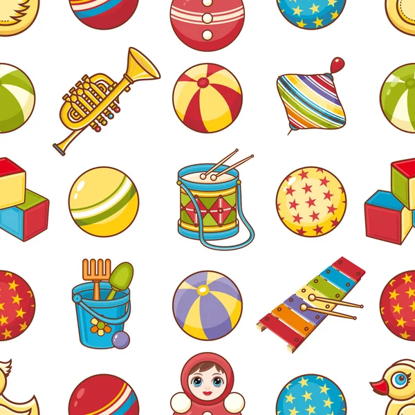 Seamless modeli. Çocukların oyuncakları. Vektör çizim.