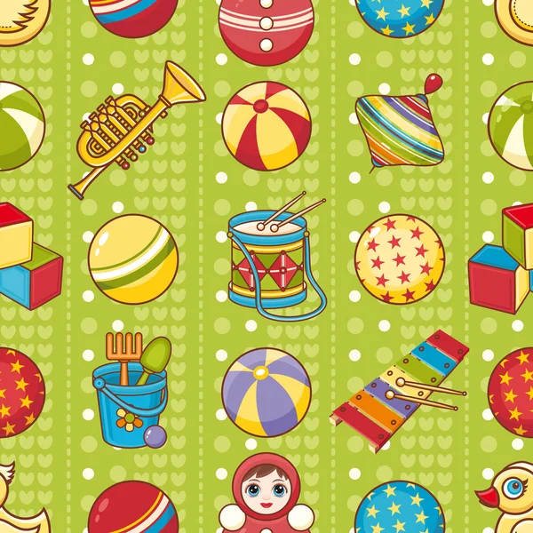 Seamless modeli. Çocukların oyuncakları. Vektör çizim.