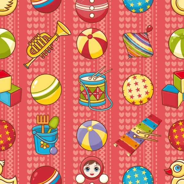 Seamless modeli. Çocukların oyuncakları. Vektör çizim.