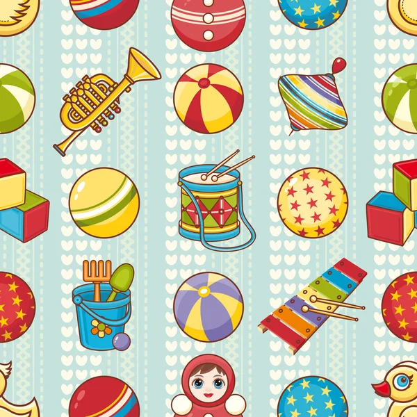 Seamless modeli. Çocukların oyuncakları. Vektör çizim.