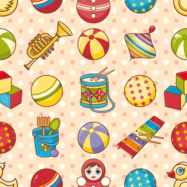 Seamless modeli. Çocukların oyuncakları. Vektör çizim.