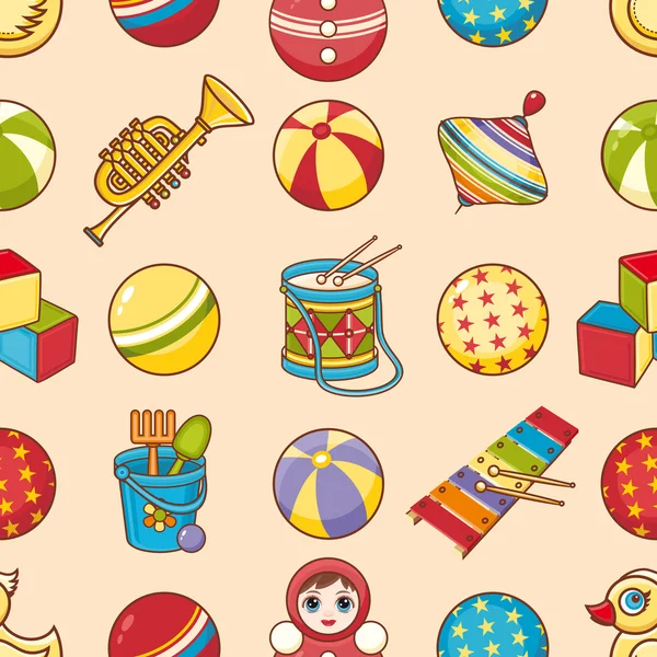 Seamless modeli. Çocukların oyuncakları. Vektör çizim.