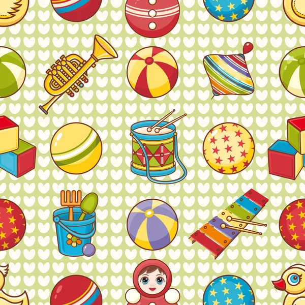 Seamless modeli. Çocukların oyuncakları. Vektör çizim.