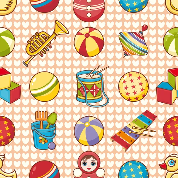 Seamless modeli. Çocukların oyuncakları. Vektör çizim.