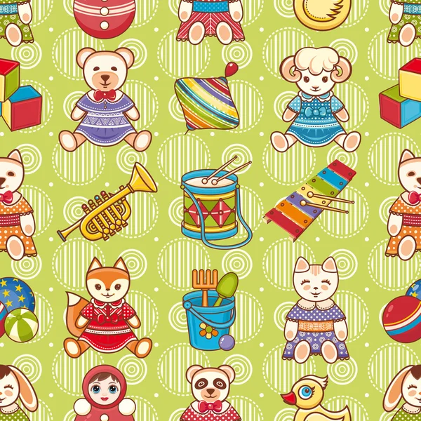 Seamless modeli. Çocukların oyuncakları. Vektör çizim.
