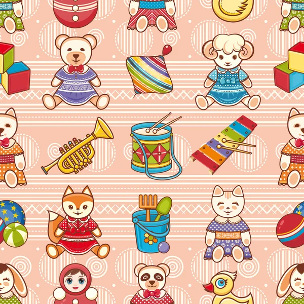 Seamless modeli. Çocukların oyuncakları. Vektör çizim.