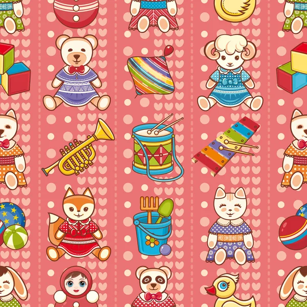 Seamless modeli. Çocukların oyuncakları. Vektör çizim.