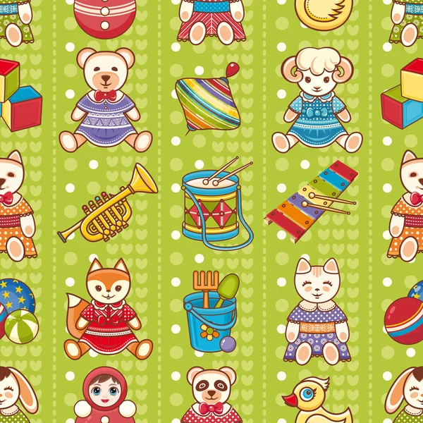 Seamless pattern. Children's toys. Vector illustration. — Stock Vector