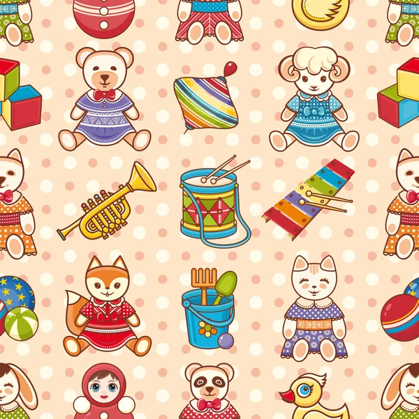 Seamless pattern. Children's toys. Vector illustration. — Stock Vector