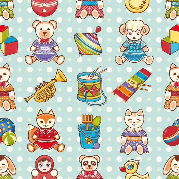 Seamless pattern. Children's toys. Vector illustration. — Stock Vector