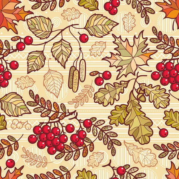 Modèle sans couture. Feuille d'automne. Rowan. Maple. Du bouleau. Chêne . — Image vectorielle