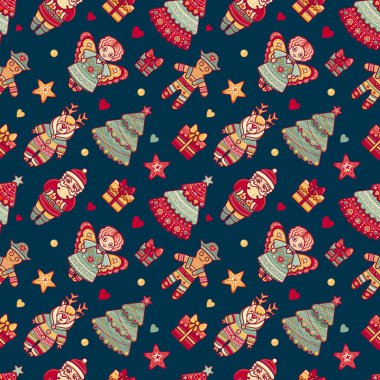 Seamless modeli. Neşeli Noel oyuncak.