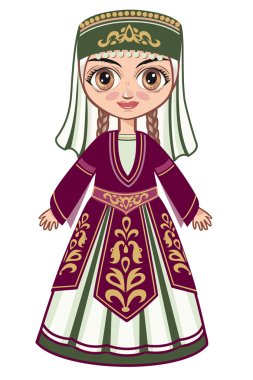 The girl in the Armenian national clothes clipart