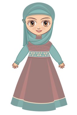 Bebeğin içinde Müslüman elbise.