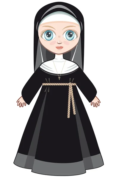 Doll in a monastic dress — Stock Vector