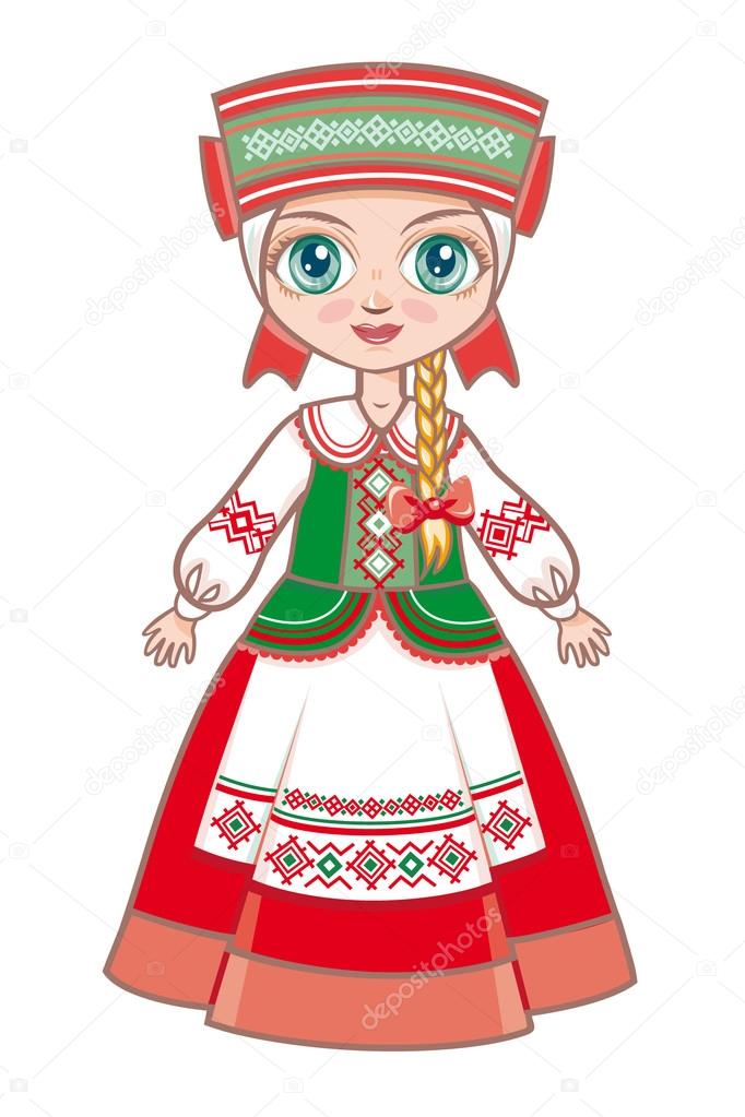 doll in the Belarusian suit. Historical clothes