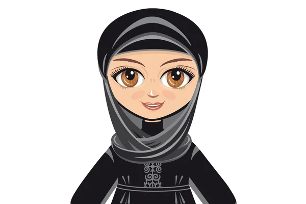 Boneka dalam pakaian Muslim. Potret, avatar - Stok Vektor