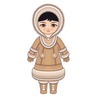 The girl in Chukcha dress. Historical clothes