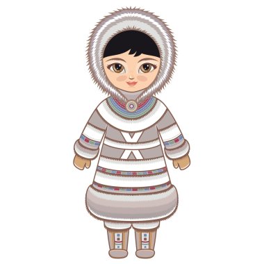 The girl in Eskimo dress. Historical clothes
