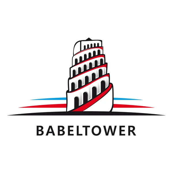 Logo Torre de Babel. Ilustración vectorial — Vector de stock