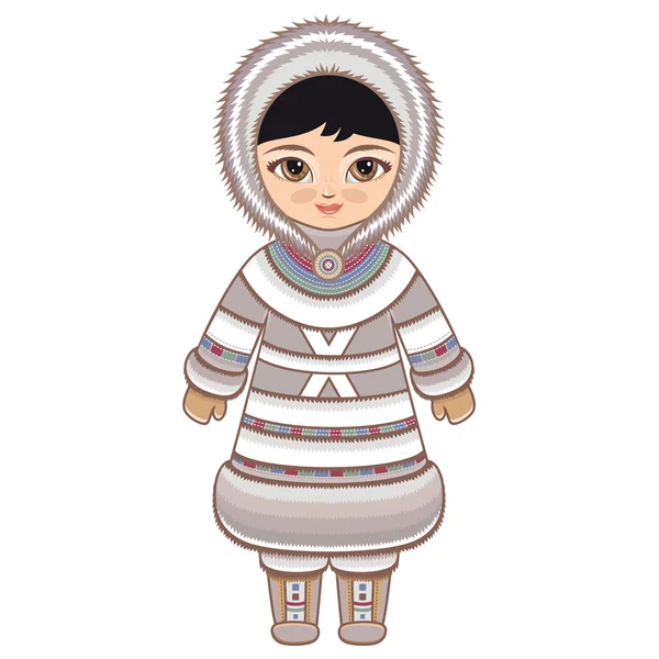 The girl in Eskimo dress. Historical clothes