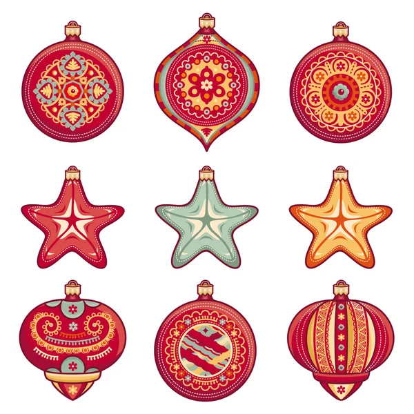 Bolas de Navidad. Conjunto . — Vector de stock