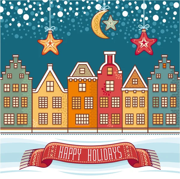 Tatil kartı. Noel tebrik. İyi Bayramlar.