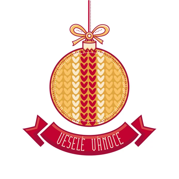 Vesele Vanoce. Tarjeta de Navidad checa . — Vector de stock