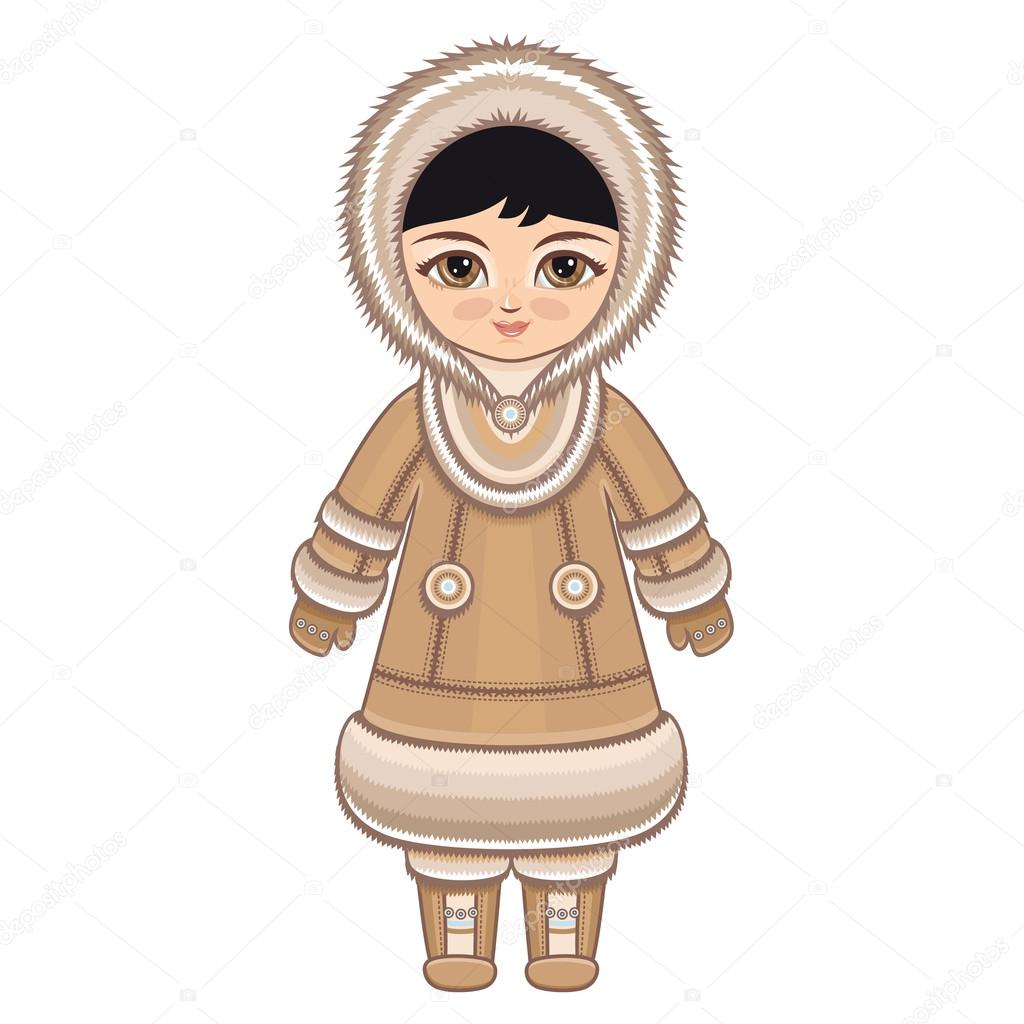 The girl in Chukcha dress. Historical clothes