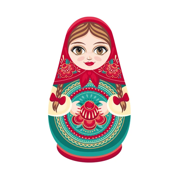 Matryoshka. Babushka bebek. — Stok Vektör