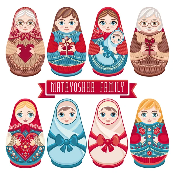 Matryoshka. Rus Halk Matruşka oyuncağı. Babushka bebek.