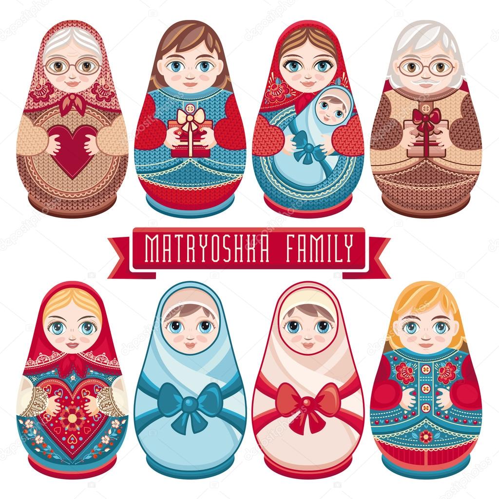 Matryoshka. Russian folk nesting doll. Babushka doll.