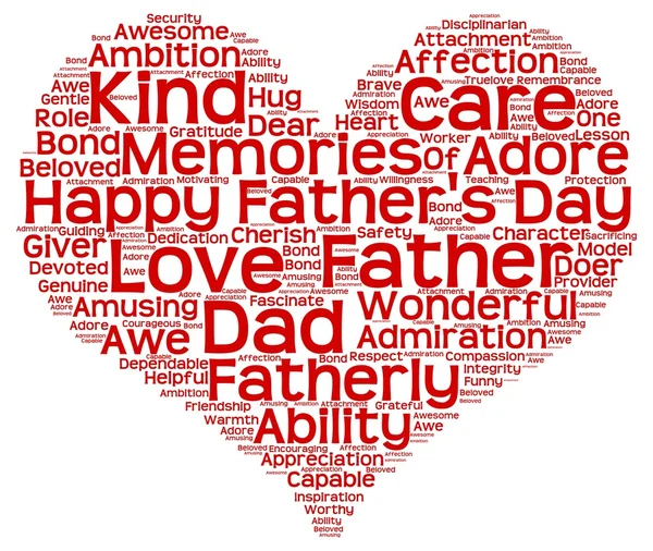 Tag cloud of father's day in the shape of red heart — Stock Photo, Image