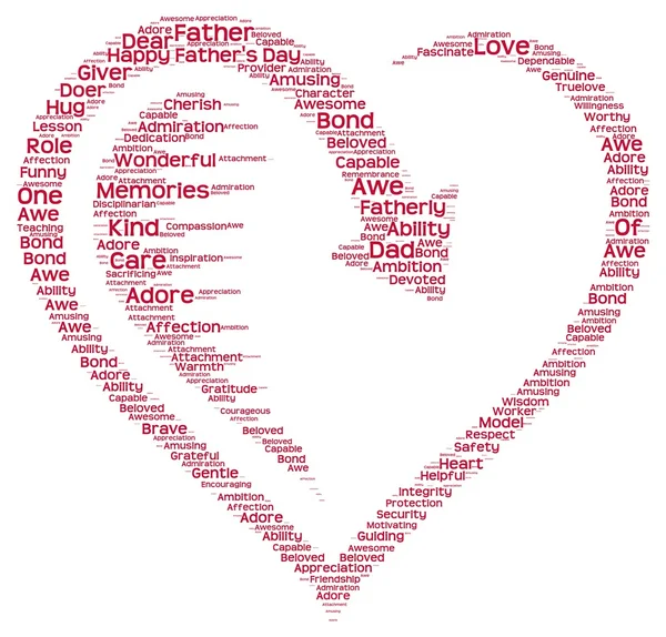 Tag cloud of father's day in a heart shape — Stock Photo, Image