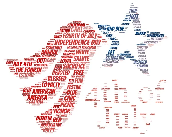 Tag cloud of 4th of july in the shape of "4th of July" — Stock Photo, Image