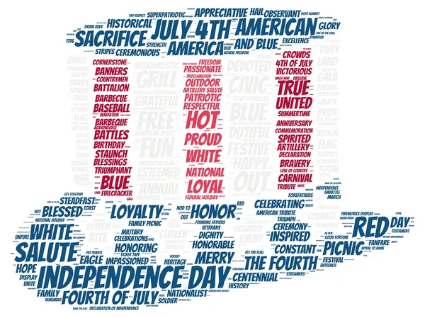 Tag cloud of 4th of july in the shape of hat — Stock Photo, Image