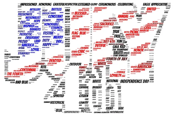 Tag cloud of 4th of july in the shape of "4th of July" — Stock Photo, Image