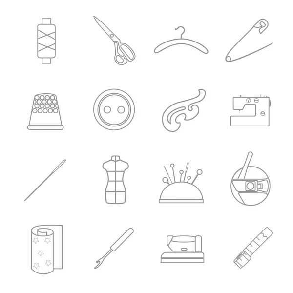 Costura iconos lineales — Vector de stock