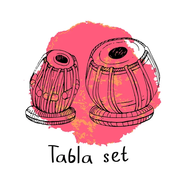 çizimler Hintli tabla davul