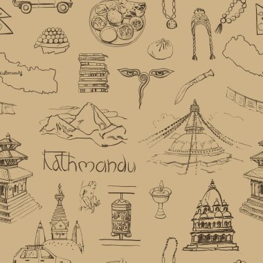 Katmandu manzaraları ile Seamless Modeli.