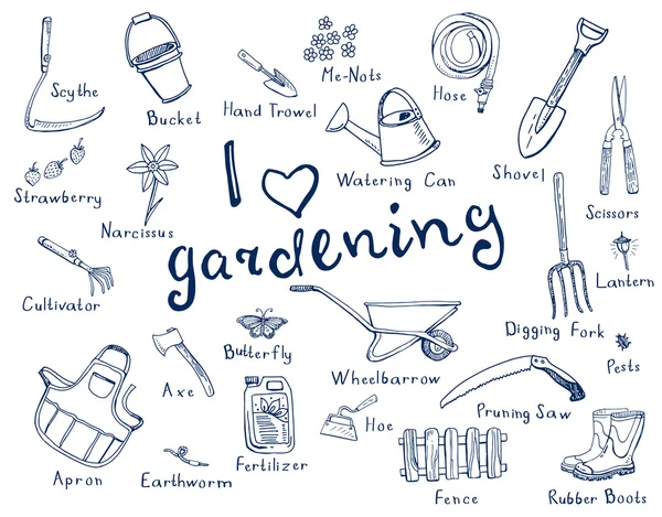 Gardening Tools Sketches for Farming Design | Farm design, Garden tools,  Garden hand tools