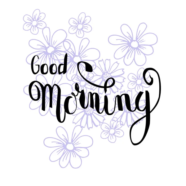 God morgon med blommor — Stock vektor