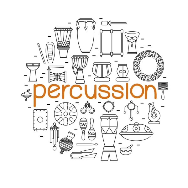 Instrumentos de percusión tradicionales — Vector de stock