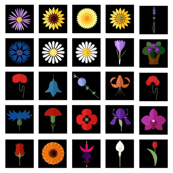 Düz çiçek simgeleri