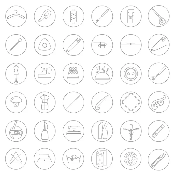 Iconos de costura — Vector de stock