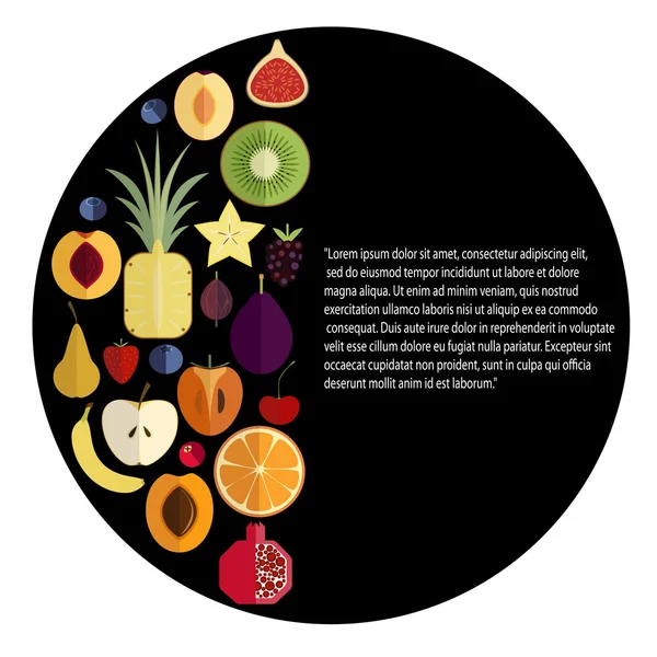 Círculo de frutas — Vector de stock